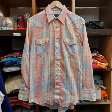 USA Wrangler 체크 무늬 긴팔 셔츠 L 사이즈 07J0907