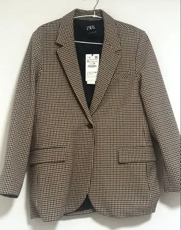 ZARA 테일러드 자켓 XL 브라운 계열 체크