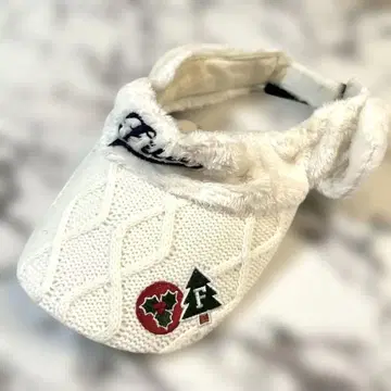새상품급 FILA 골프 플리스 바이저 화이트 귀마개 2way