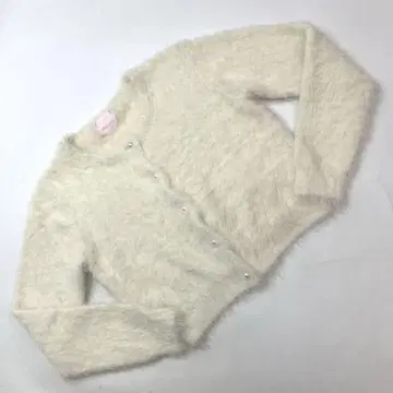 [ 시착만 한 상품 ] 핑크하우스 첼시 아이보리 샤기 니트 볼레로 가디건