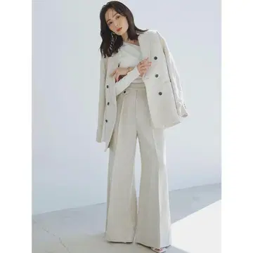 [ 새상품급 ] anuans 린넨 더블 테일러드 자켓 BEIGE S