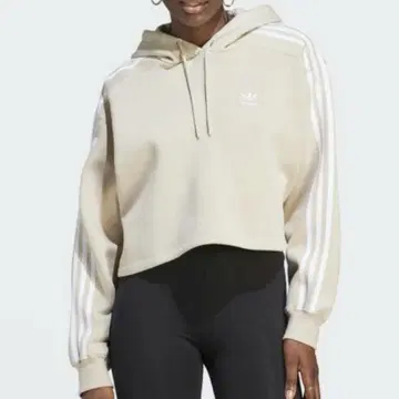 여성용 아디컬러 클래식 크롭 후드티 원더 베이지