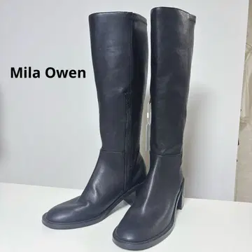 [ 컨디션 최상 ] 미라 오웬 롱 부츠 아몬드 토 24.5cm 블랙