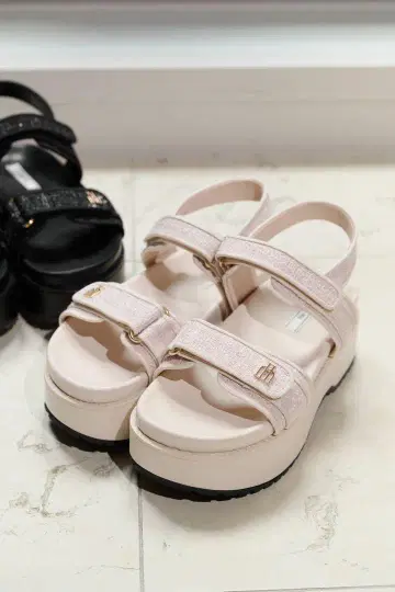 trois tweed platform sandals 38