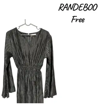 [ 새상품급 ] RANDEBOO 플리츠 플레어 소매 원피스 Free