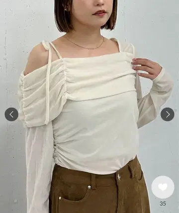 archives 시어 벨로아 개더 원숄더 TOPS