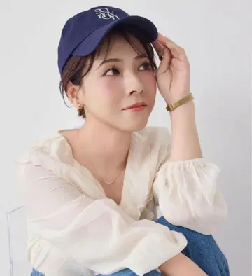 somyon 자수 로고 네이비 캡