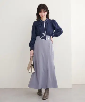 택 포함 새상품 내추럴 꾸뛰르 베코베코 단추 랩 깔끔한 스커트