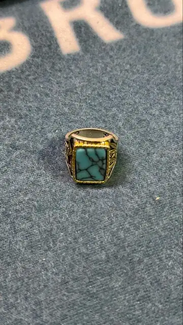 멕시칸 반지 터콰이즈 아메리칸 실버 브라스