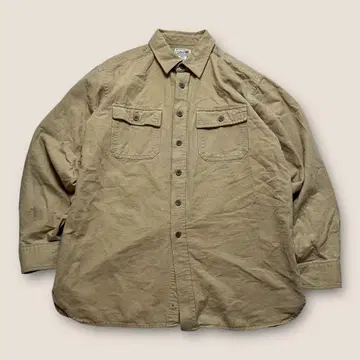 L.L.Bean 샤모아 크로스 워크 셔츠 베이지 2 포켓 헤비