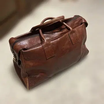 MARUEM 브라운 가죽 보스턴 백 빈티지