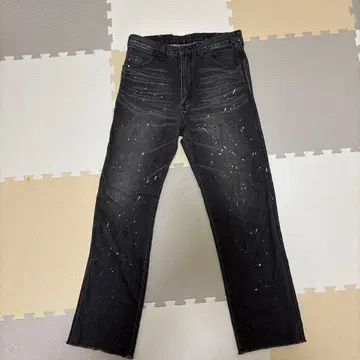Wrangler 블랙 데님 스트레이트 팬츠