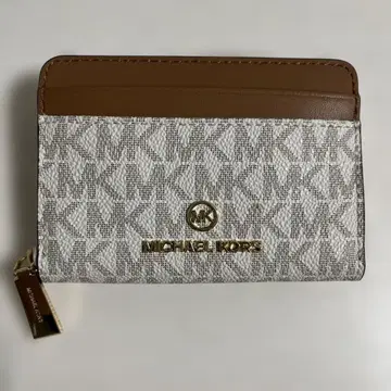 MICHAEL KORS 컴팩트 지갑 화이트/브라운