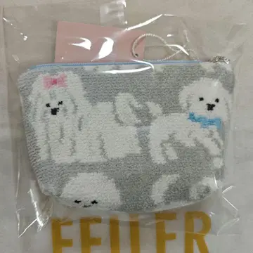 페이러 미사용 새상품 모후모후 원찬 보트형 파우치 S 사이즈 실버 그레이
