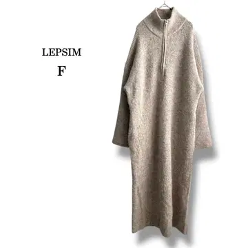 [ LEPSIM ] 렙심 하프 지퍼 니트 원피스 롱 하이넥 F