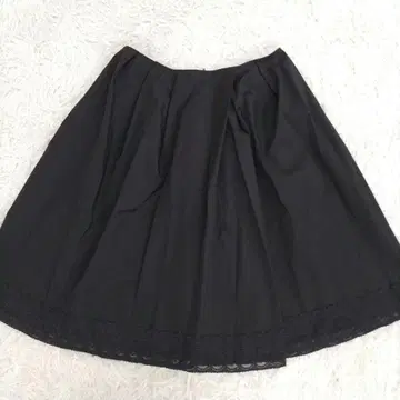 FOXEY 폭시 무릎 기장 스커트 레이스 블랙 L 40