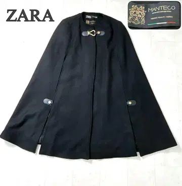 완판 레어 ZARA MANTECO 케이프 코트 판초 블랙 M