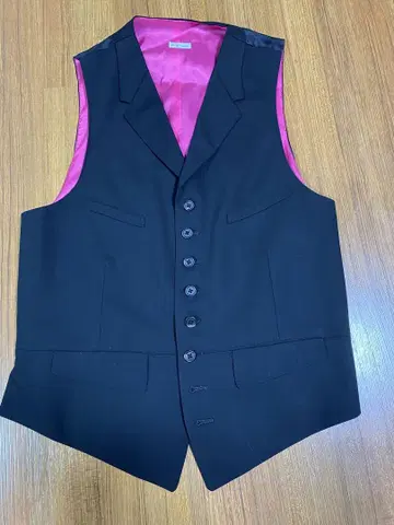 폴스미스 블랙 수트 베스트 핑크 안감