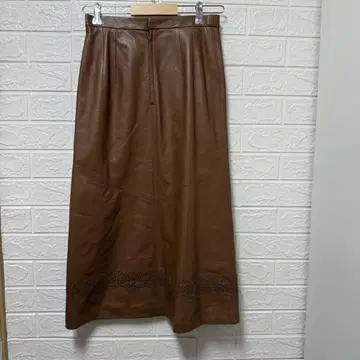 브라운 가죽 타이트 스커트 사이즈 11 양가죽