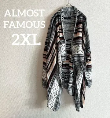 ALMOST FAMOUS 가디건 [ 2XL ] 기하학 패턴 여성용 겨울
