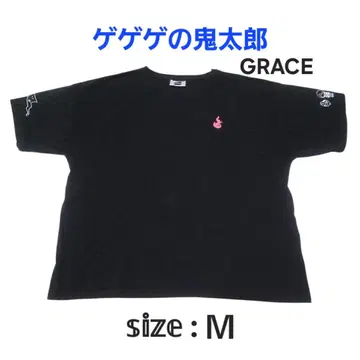 GRACE 게게게의 키타로 T셔츠 여성용 M사이즈 블랙 애니메이션 콜라보