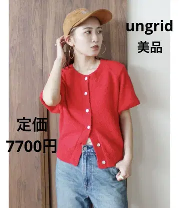 ungrid 하프 슬리브 니트 가디건 셔츠 블라우스 새상품급