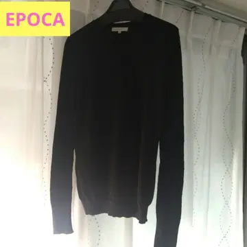 EPOCA 긴팔 디자인 니트, 블랙, 40(M 프리), 레이온 나일론