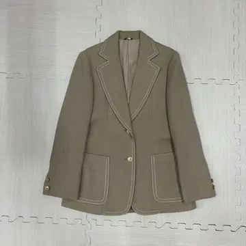 빈티지 아카이브 아메카지 베이지 테일러드 자켓 골드 버튼
