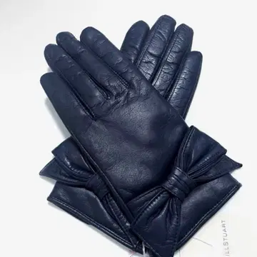 하자품 새상품 JILL STUART 질스튜어트 천연 가죽 장갑 네이비
