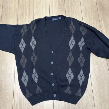 반 휴센 아가일 무늬 가디건 XL