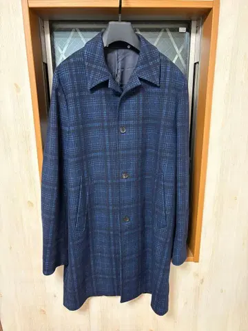 폴스미스 체크 무늬 스텐카라 코트
