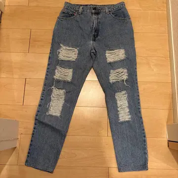 Levi's 551 USA제 데미지 데님 크러쉬 청바지
