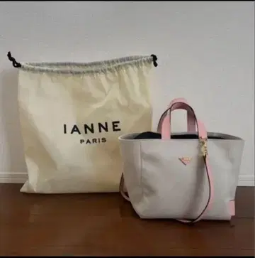IANNE 베이지 핑크 토트백