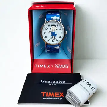 레어 부속품 완비 미사용 TIMEX 피넛 스누피 루시 손목시계