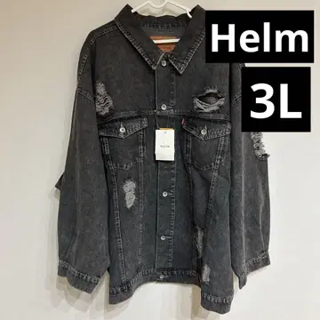 시마무라 helm 데미지 데님 자켓 3L 블랙