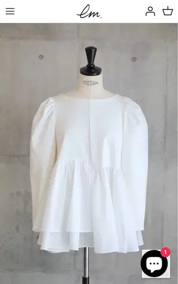 새상품급 em. 엠도트 asymmetry peplum tops 화이트