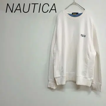 NAUTICA N-SS 1983 화이트 맨투맨 신축성 캐주얼 L
