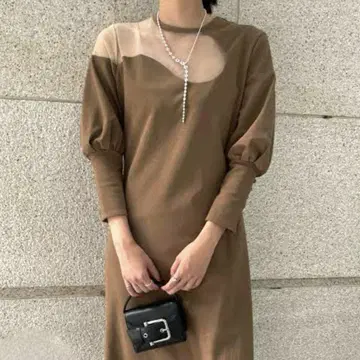 Ameri LAKE CURVE TRICOT RIB DRESS