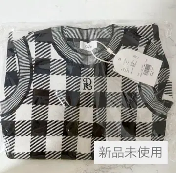 Darich DR 로고 깅엄 니트 미니 원피스 [ FL ]