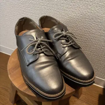 인조 가죽 통굽 레이스업 슈즈