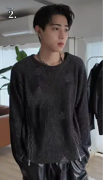 Jent Louis Side zip Damaged knit