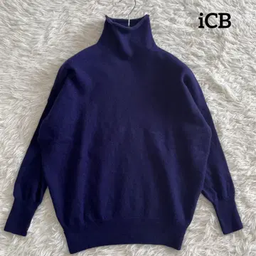 iCB 울 캐시미어 하이넥 니트 스웨터 퍼플 XS