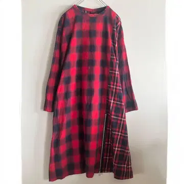 주카 체크 원피스 지퍼