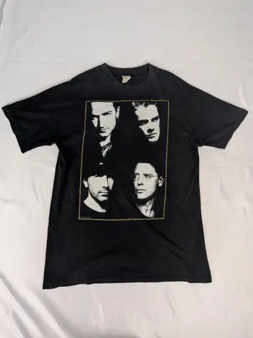 U2 밴드 티셔츠 80s 블랙 페이드 빈티지 구제 의류