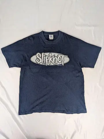 Slipknot 1999 빈티지 구제 의류 네이비 티셔츠