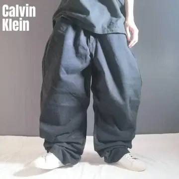 캘빈클라인 블랙 데님 배기 팬츠 W38 Calvin Klein