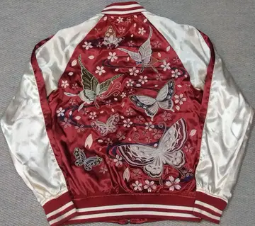 류기압삭 미야비유이 일본풍 패턴 스카잔 붉은 나비 패턴 size S