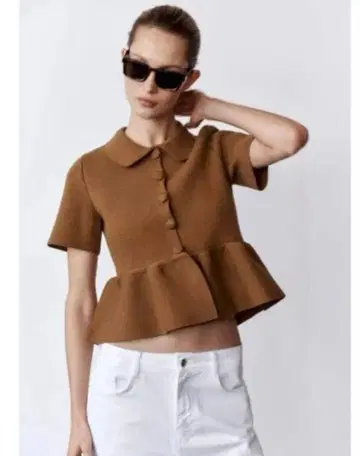 ZARA 완판템 니트 페플럼 가디건 M 사이즈