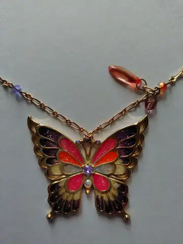 ANNASUI 다색 버터플라이 펜던트 목걸이