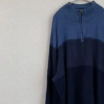 구제 의류 DOCKERS 니트 스웨터 하프 지퍼 블루 2XL